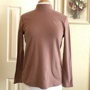 Ladies Blair Brown Mock Turtleneck - Size S